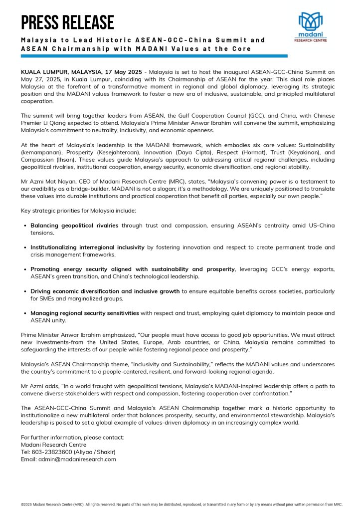 Pr architecting a new multilateral order at the asean gcc china summit and asean chairmanship 2025 vf page 0001 (2)